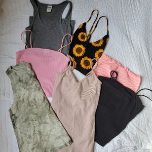 Bundle of 7 shirts crops tanks